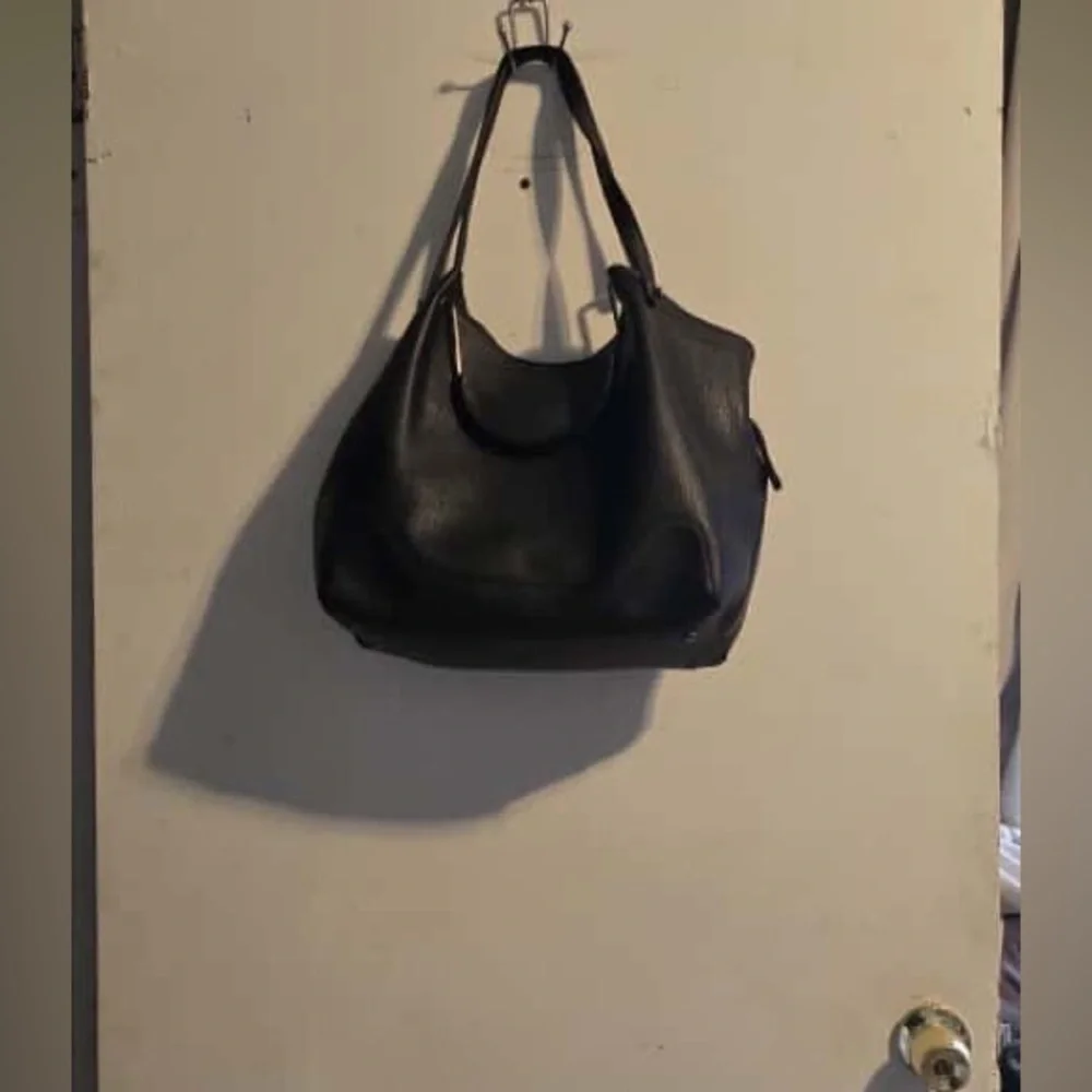 Sondra Roberts Black Leather Tote Bag